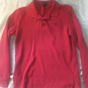Boys XL Red Long Sleeve Polo